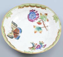 Herendi 1946 porcelán Viktória mintás mokkás csésze alj, kézzel festett, jelzett, kopott!!, m: 10,5 cm