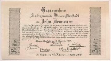 Ausztria / Bécsújhely (Wiener-Neustadt) 1918. 10K szükségpénz T:I-,II
Austria / Wiener-Neustadt 191...