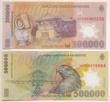 Románia 2000. 500.000L + 2001. 100.000L T:III
Romania 2000. 500.000 Lei + 2001. 100.000 Lei C:F