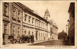 1936 Miskolc, Városház tér az érseki leánynevelővel, automobil (EK)