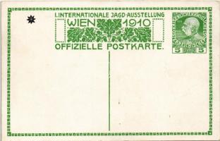 1910 Wien I. Internationale Jagdausstellung Offizielle Postkarte / Franz Joseph I of Austria in hunt...