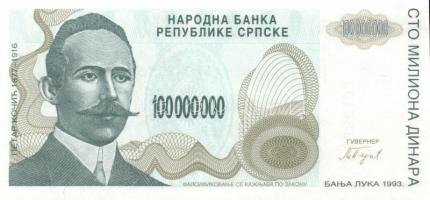 Boszniai Szerb Köztársaság 9 db klf modern bankjegy T:1