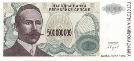 Boszniai Szerb Köztársaság 9 db klf modern bankjegy T:1