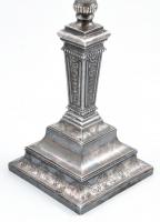 Ötágú gyertyatartó, ezüstözött fém, jelzett, hibátlan, m: 43 cm