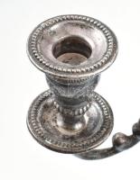 Ötágú gyertyatartó, ezüstözött fém, jelzett, hibátlan, m: 43 cm