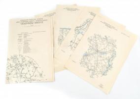 1976-1977 5 db megyei közúti térkép: Veszprém, Fejér, Hajdú-Bihar, Komárom, Tolna megye. Országos közutak térképe KPM Közúti Igazgatósága. 1:200.000-1:400.000. Bp., Kartográfiai Vállalat, 3600 és 5000 pld. Az egyiken kisebb lapszéli gyűrődésekkel, 82,5x56,5 cm és 40x29,5 cm