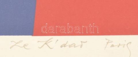 Joseph Kádár (1936-2019): Geometrikus kompozíció. Szitanyomat, papír, jelzett, számozott (26/100). Ü...