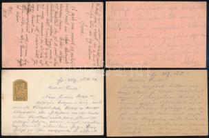 1914-18 össz. 4 db I. világháborús tábori posta: 2 db Kovács Ferenctől, egyiken Isonzo Armee 1915 do...