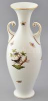 Herendi Rothschild mintás porcelán füles váza, kézzel festett, jelzett, hibátlan, m: 33 cm