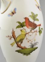Herendi Rothschild mintás porcelán füles váza, kézzel festett, jelzett, hibátlan, m: 33 cm