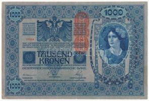 Ausztria 1919. (1902) 1000K "1907 67884" függőleges "DEUTSCHÖSTERREICH" felülbél...