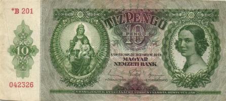 1936. 10P "*"-gal (3x) mindegyikben erős papírráncokkal T:II+,II