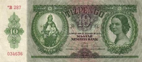 1936. 10P "*"-gal (3x) mindegyikben erős papírráncokkal T:II+,II