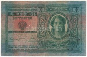 1912. 100K fekete "ROMANIA TIMBRU SPECIAL" felülbélyegzéssel T:III kis szakadás, az egyik ...