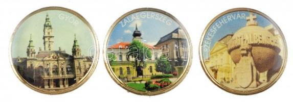 ~2002. 1E (3db) 3xklf multicolor rátéttel: Zalaegerszeg, Székesfehérvár, Győr T:2 ~2002. 1 Euro (3pcs) with 3xklf multicolor inlay: Zalaegerszeg, Székesfehérvár, Győr C:XF