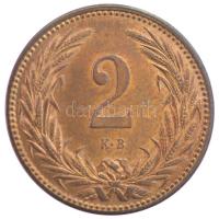 1901KB 2f bronz T:1,1- Hungary 1901KB 2 Fillér bronze C:UNC,AU Adamo K2