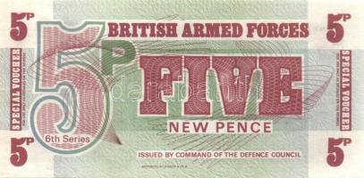 Nagy-Britannia 1950-es,´60-as, ´70-es évek, katonai bankjegyek, 6 klf db T:I