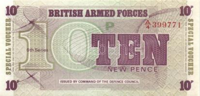 Nagy-Britannia 1950-es,´60-as, ´70-es évek, katonai bankjegyek, 6 klf db T:I