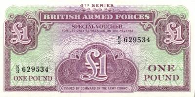 Nagy-Britannia 1950-es,´60-as, ´70-es évek, katonai bankjegyek, 6 klf db T:I