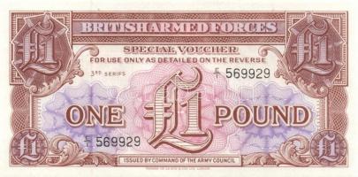 Nagy-Britannia 1950-es,´60-as, ´70-es évek, katonai bankjegyek, 6 klf db T:I