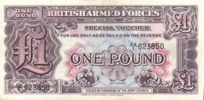 Nagy-Britannia 1950-es,´60-as, ´70-es évek, katonai bankjegyek, 6 klf db T:I