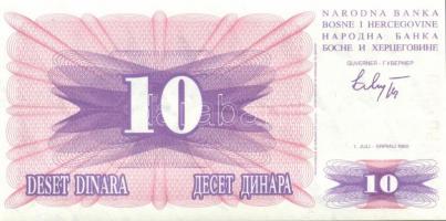 Bosznia-Hercegovina / Muszlim Köztársaság 10 klf modern bankjegy, benne "novcsani bon" T:I