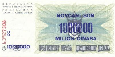 Bosznia-Hercegovina / Muszlim Köztársaság 10 klf modern bankjegy, benne "novcsani bon" T:I