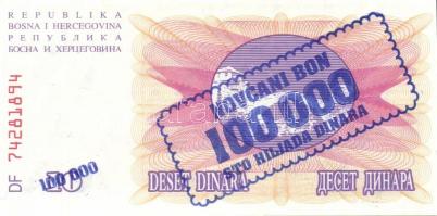 Bosznia-Hercegovina / Muszlim Köztársaság 10 klf modern bankjegy, benne "novcsani bon" T:I