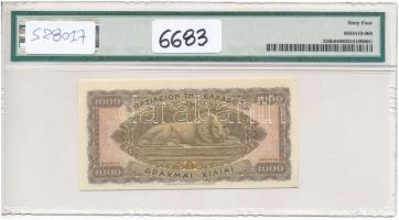 Görögország 1953. 1000Dr, PMG plasztik tokban (63-as értékeléssel) T:I- 
Greece 1953. 1000 Drachmai...