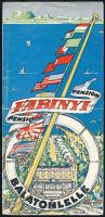 1938 Balatonlelle, Fabinyi Pensió reklámos prospektus, hajtott