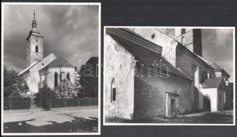 cca 1930 Szikszó, református templom, 7 db hátoldalon feliratozott MTI fotó (Petrás fotói), 23,5×17,5 cm