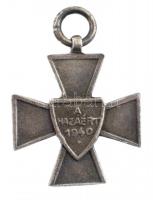 1940. "Nemzetvédelmi Kereszt / A Hazáért" kitüntetés frakklánc miniatűrje T:1-,2