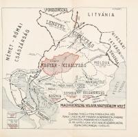 cca 1939 Magyarország valaha nagyhatalom volt!, térkép kis szakadással, vágott, 33×33 cm