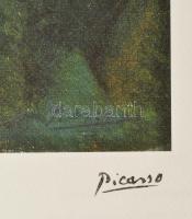 Pablo Picasso (1881-1973): A fák útja (La rue des bois). Ofszet litográfia, papír. Jelzett a litográ...