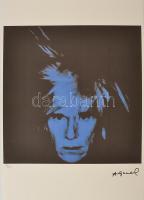 Andy Warhol (1928-1987): Önarckép. Ofszet litográfia, papír. Számozott 65/100, jelzett a nyomaton. Georges Israel editeur szárazpecséttel is jelzett, hozzá tanúsítvány. Offset lithography with attest. Lapméret: 56,3x38,3 cm