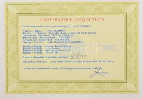 Andy Warhol (1928-1987): Önarckép. Ofszet litográfia, papír. Számozott 65/100, jelzett a nyomaton. G...