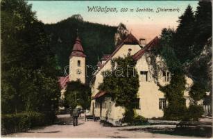 1925 Wildalpen (Steiermark), street view, church (EK)