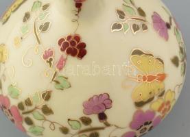 Zsolnay pillangó mintás váza. Kézzel festett, jelzett, hibátlan, 15 cm