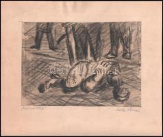 Tüske István (?- ): Vádirat 1956. Ceruza, papír, jelzett, 21x29,5 cm