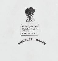 Hollóházi Szász Endre (1926-2003): Kísérleti darab. Porcelán fali dísz 4 darabos sorozat, matricás, ...