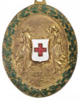Osztrák-Magyar Monarchia 1914. "Vörös Kereszt Bronz Díszérme hadidíszítménnyel" zománcozot...