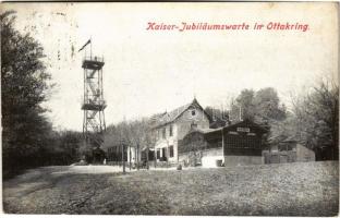 1912 Wien, Vienna, Bécs XVI. Ottakring, Kaiser-Jubiläumswarte / lookout tower, inn (EK)