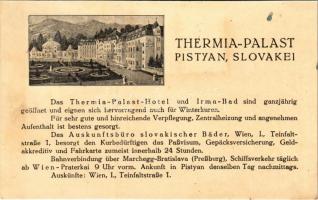 1920 Pöstyén, Pistyan, Piestany; Thermia-Palast / Thermia szálló reklámja / spa hotel advertisement