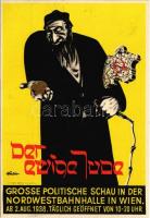 1938 Der ewige Jude. Grosse politische Schau in der Nordwestbahnhalle in Wien / The Eternal Jew. Political art exhibition in Vienna. Judaica, Anti-Bolshevik, Antisemitic, Nazi propaganda. s: H. Stalüter + "1938 Besuchet die Ausstellung "Der ewige Jude" Wien" So. Stpl.