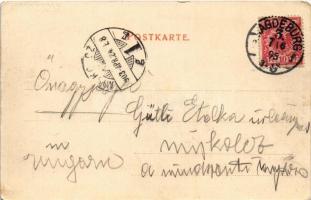 1903 Racibórz, Ratibor; Zwingerstrasse mit Landgericht / street view, restaurant and hotel, district...