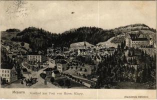1907 Messern (Irnfritz-Messern), Gasthof zur Post von Herm. Klupp / inn, restaurant (fl)