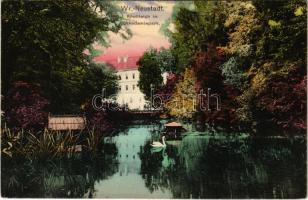 1925 Wiener Neustadt, Bécsújhely; Knollteich im Akademiepark / lake, academy park (EK)