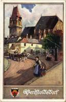 1918 Perchtoldsdorf, street view. Deutscher Schulverein Karte Nr. 174. (EK)