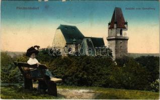 1914 Perchtoldsdorf, Ansicht vom Gamelberg / church (fl)