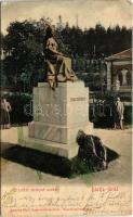 1906 Bártfafürdő, Bardejovské Kúpele, Bardiov, Bardejov; Erzsébet királyné szobor (Sissi). Eschwig Ede F. kiadása és Hajts Kornél felvétele / statue of Empress Elisabeth of Hungary (Sisi) (Rb)